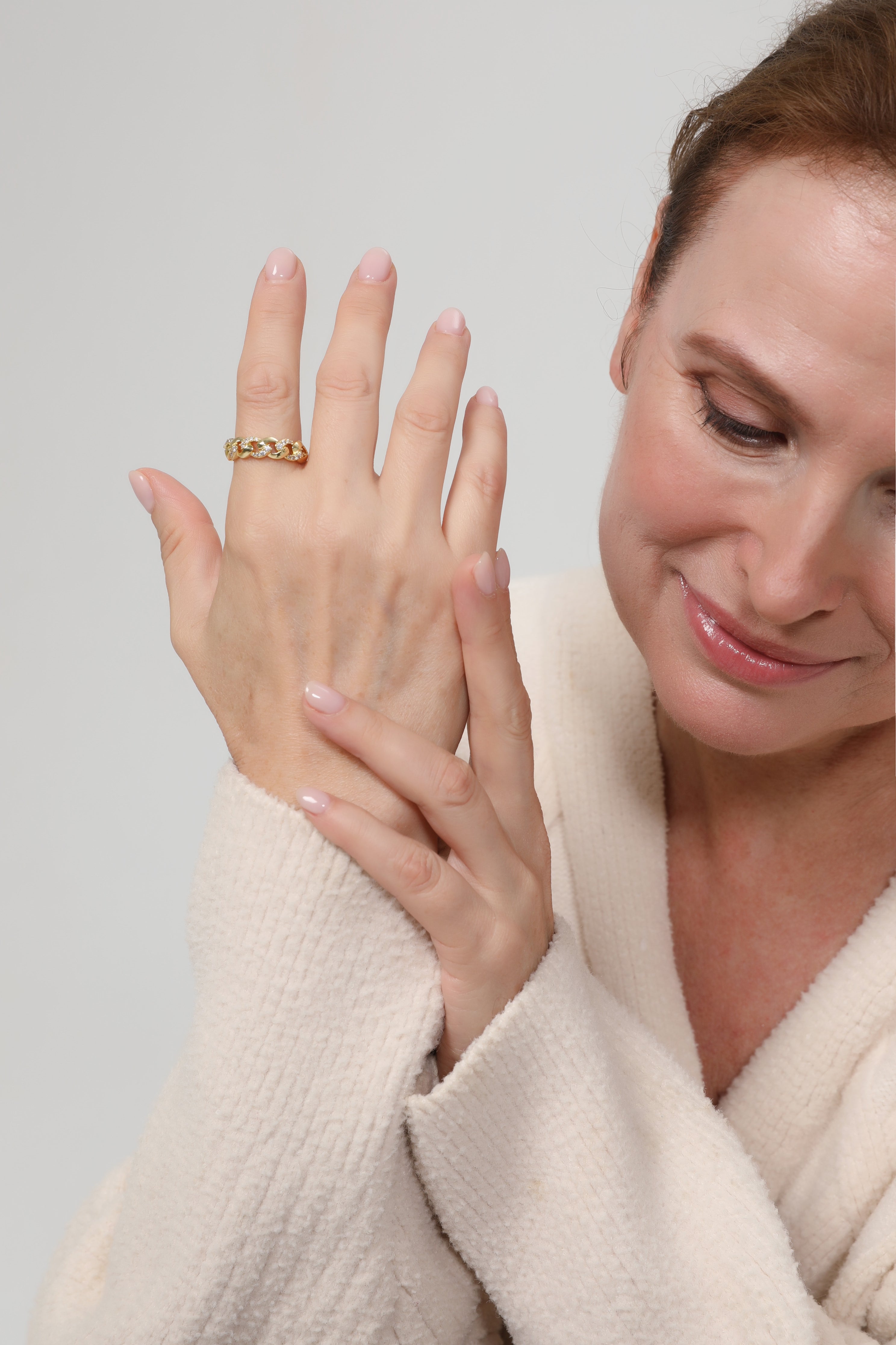 Elegant Chained Golden Ring