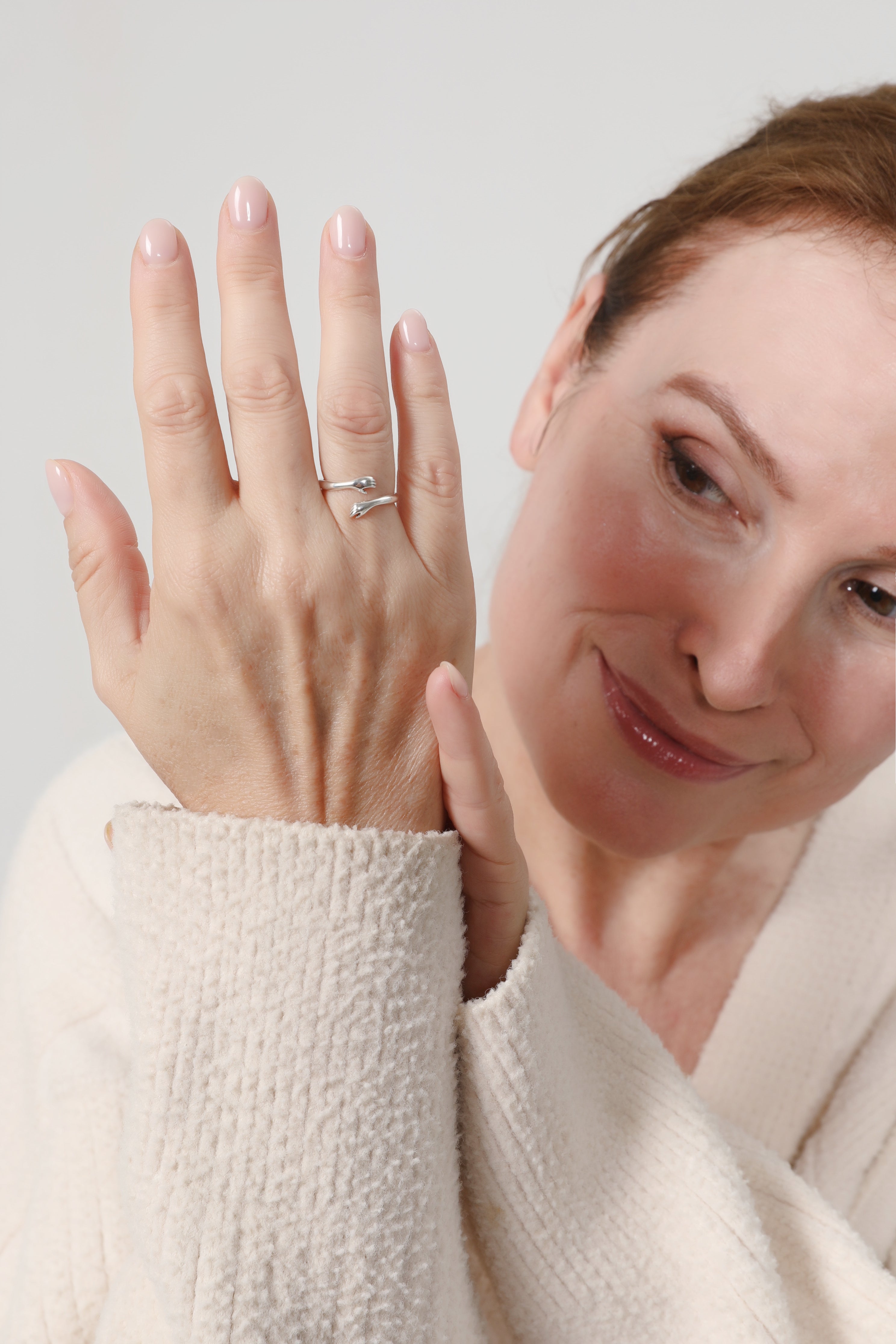 Silver Adjustable Hug Ring