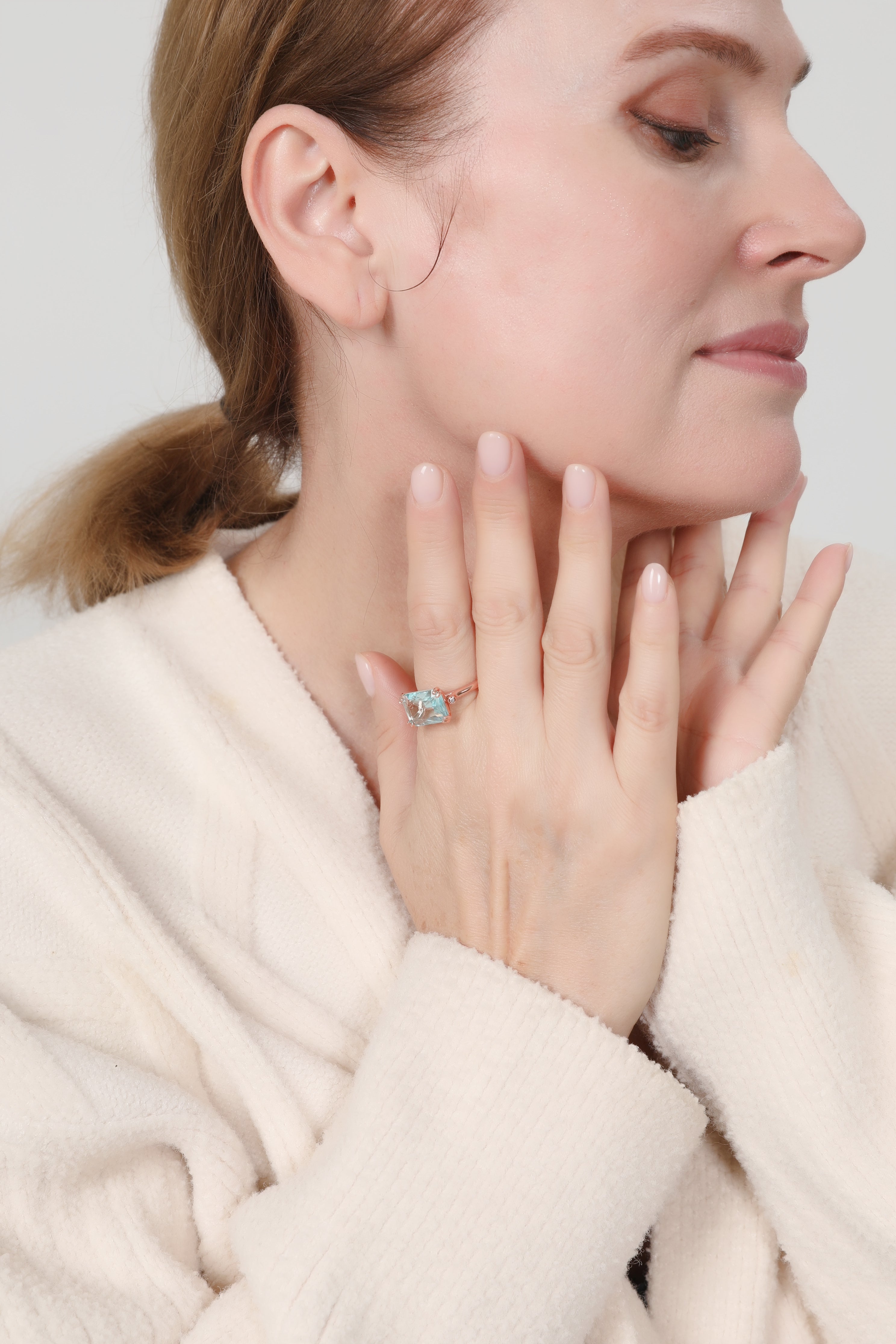 Vintage Blue Zirconia Ring