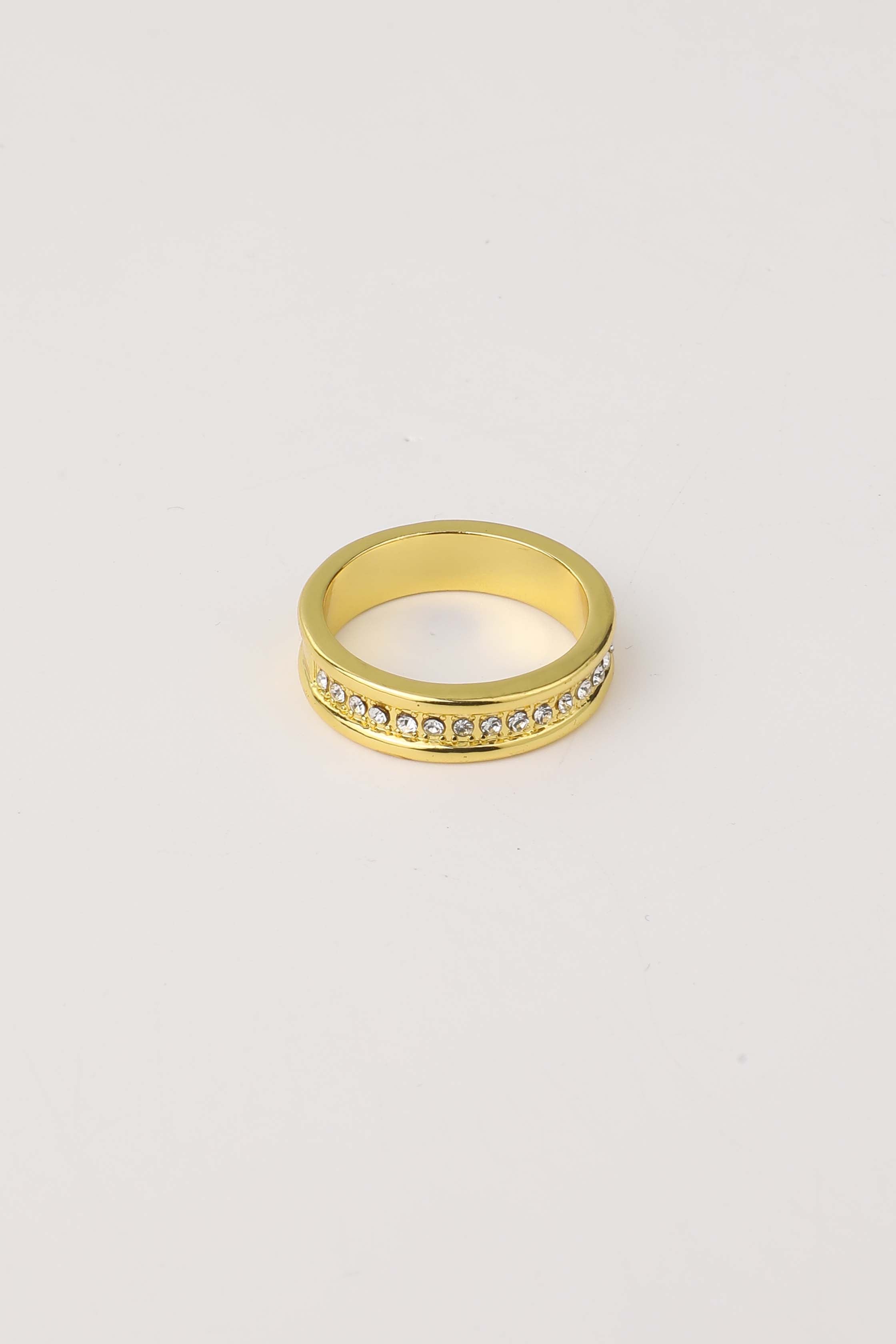 Elegant Double Zirconia Inlaid Ring