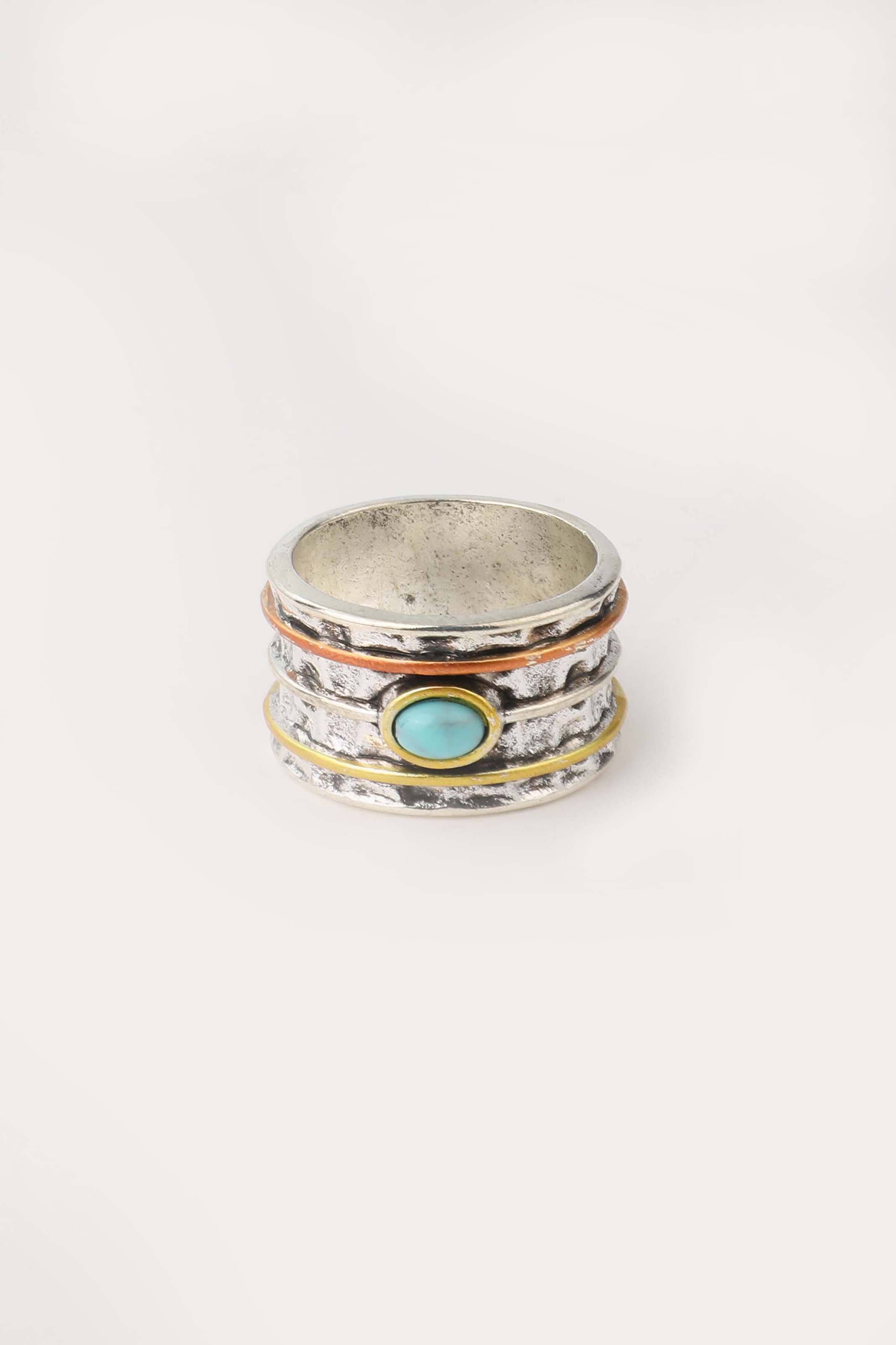 Vintage Gold & Silver Turquoise Ring