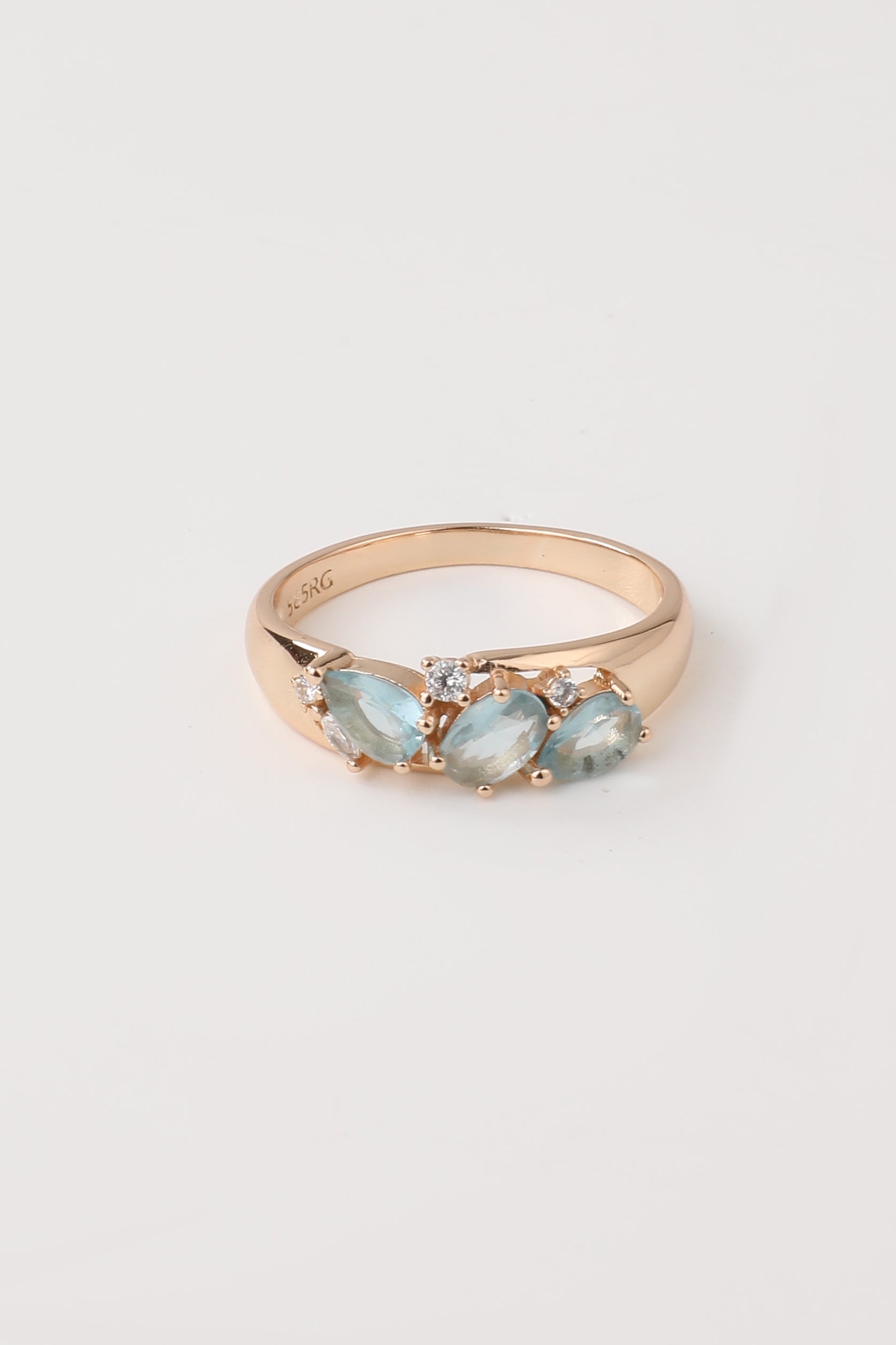 Blue Zirconia Ring in Gold