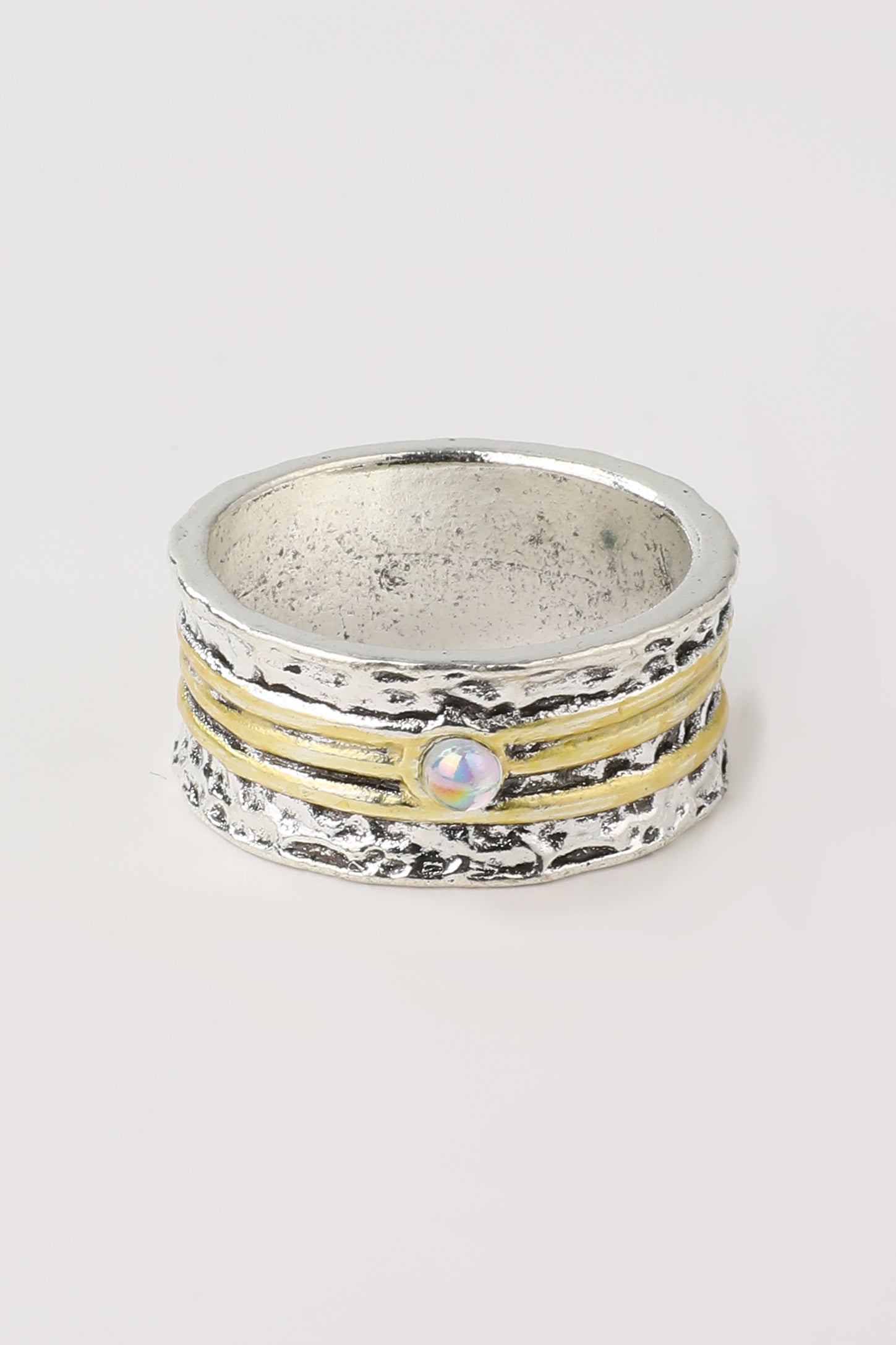 Vintage Gold Layered Silver Ring