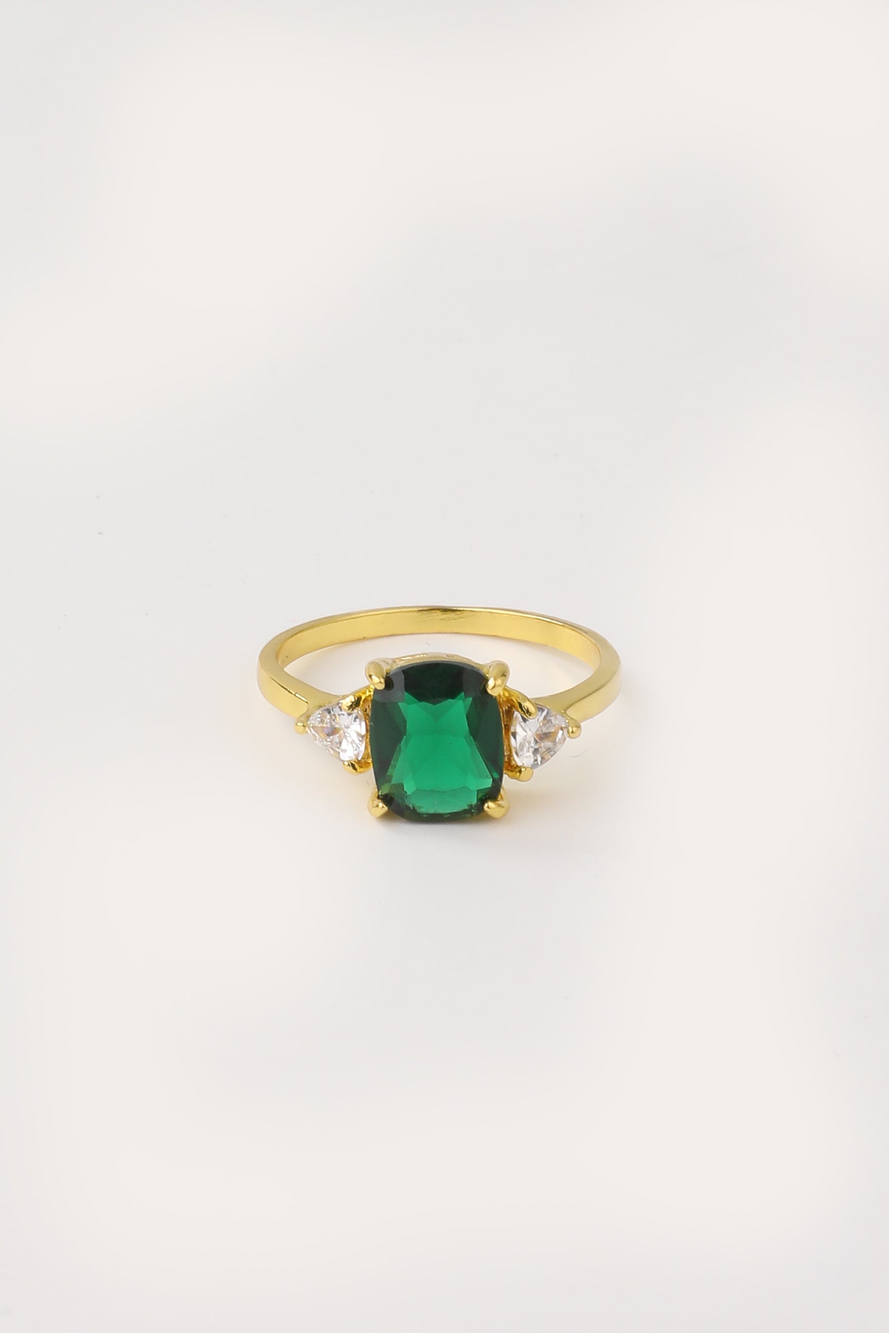 Green Zirconia Ring in Gold