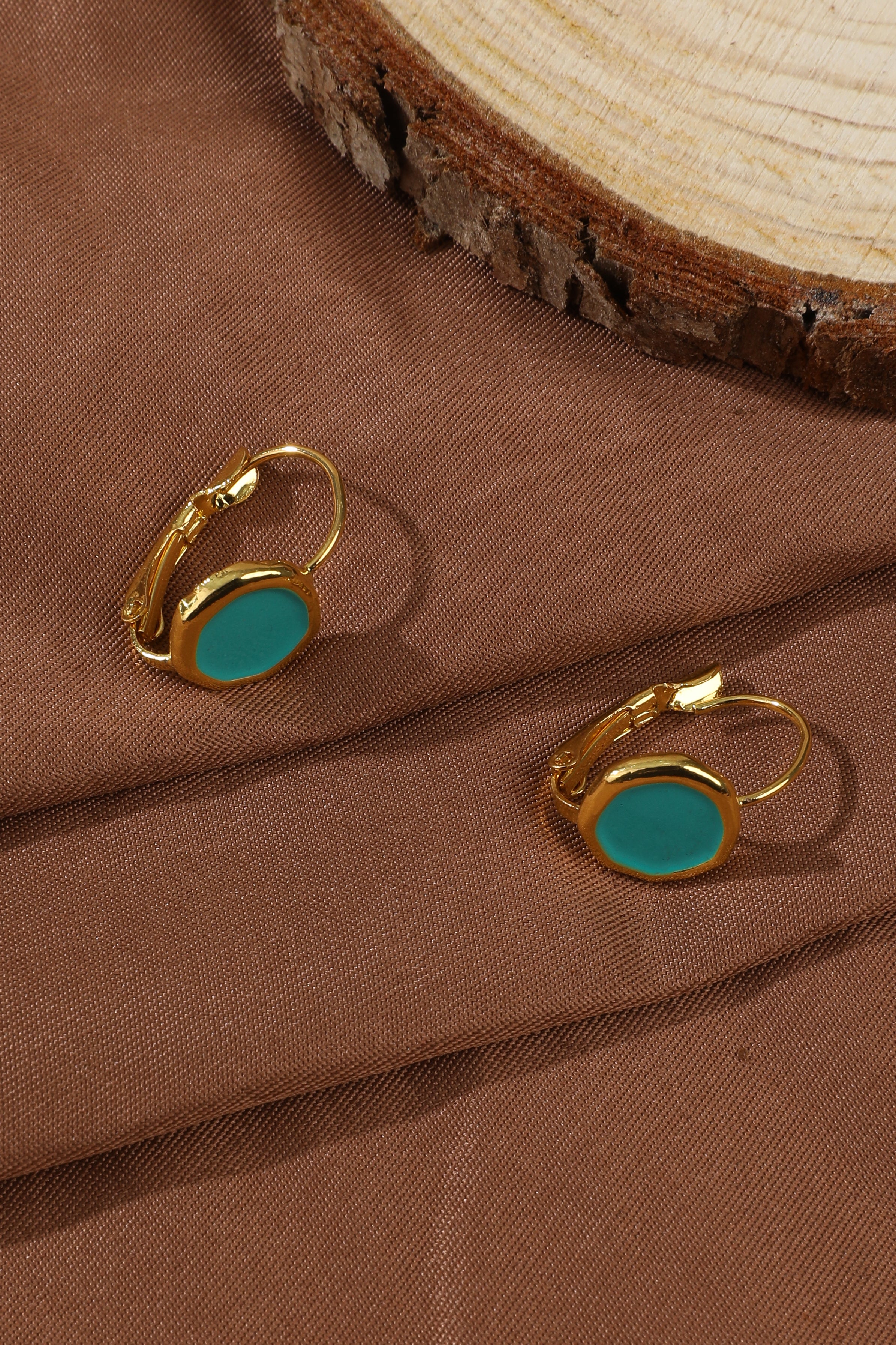 Vintage Turquoise Earrings in Gold