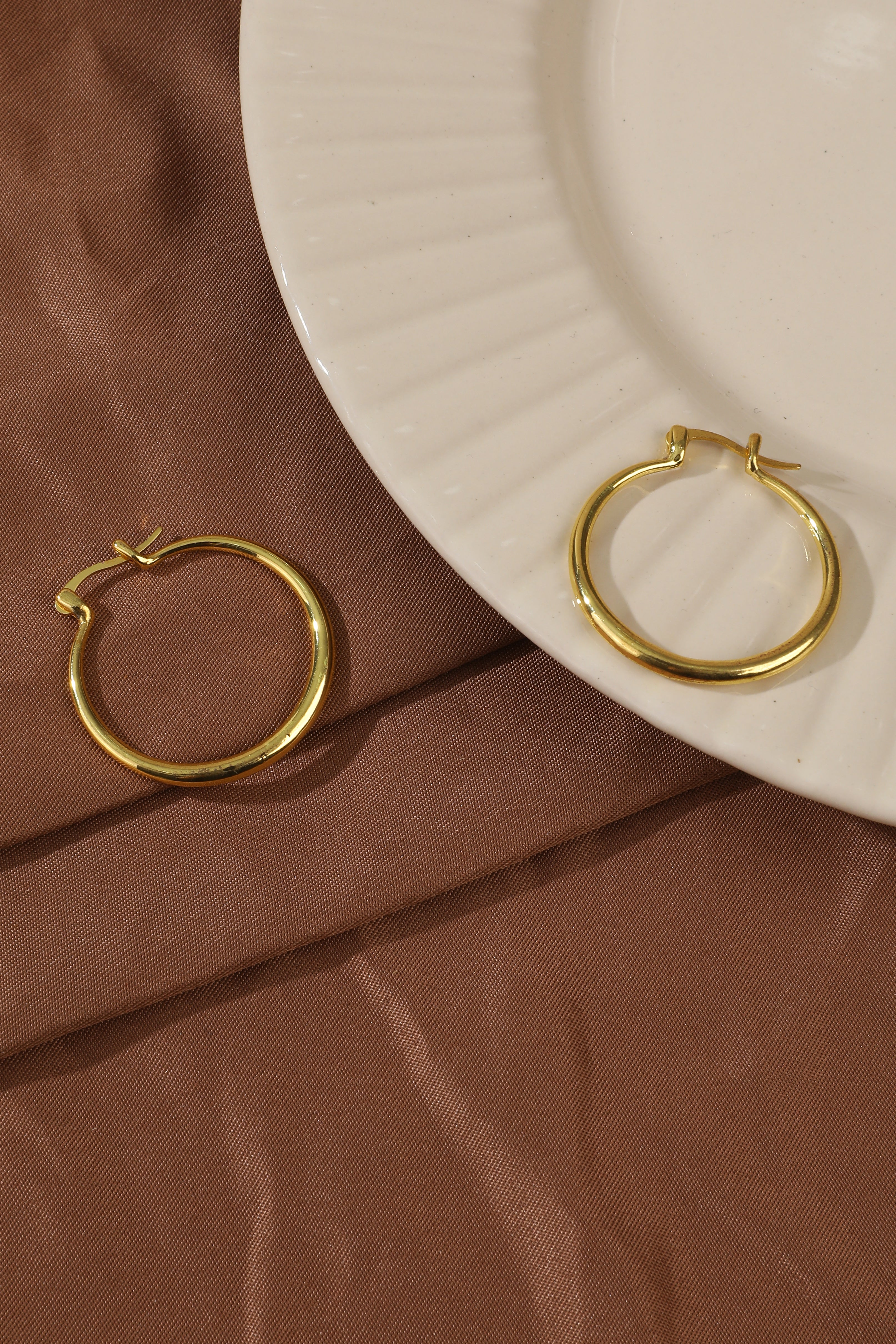 Large Hoop Earrings in Gold