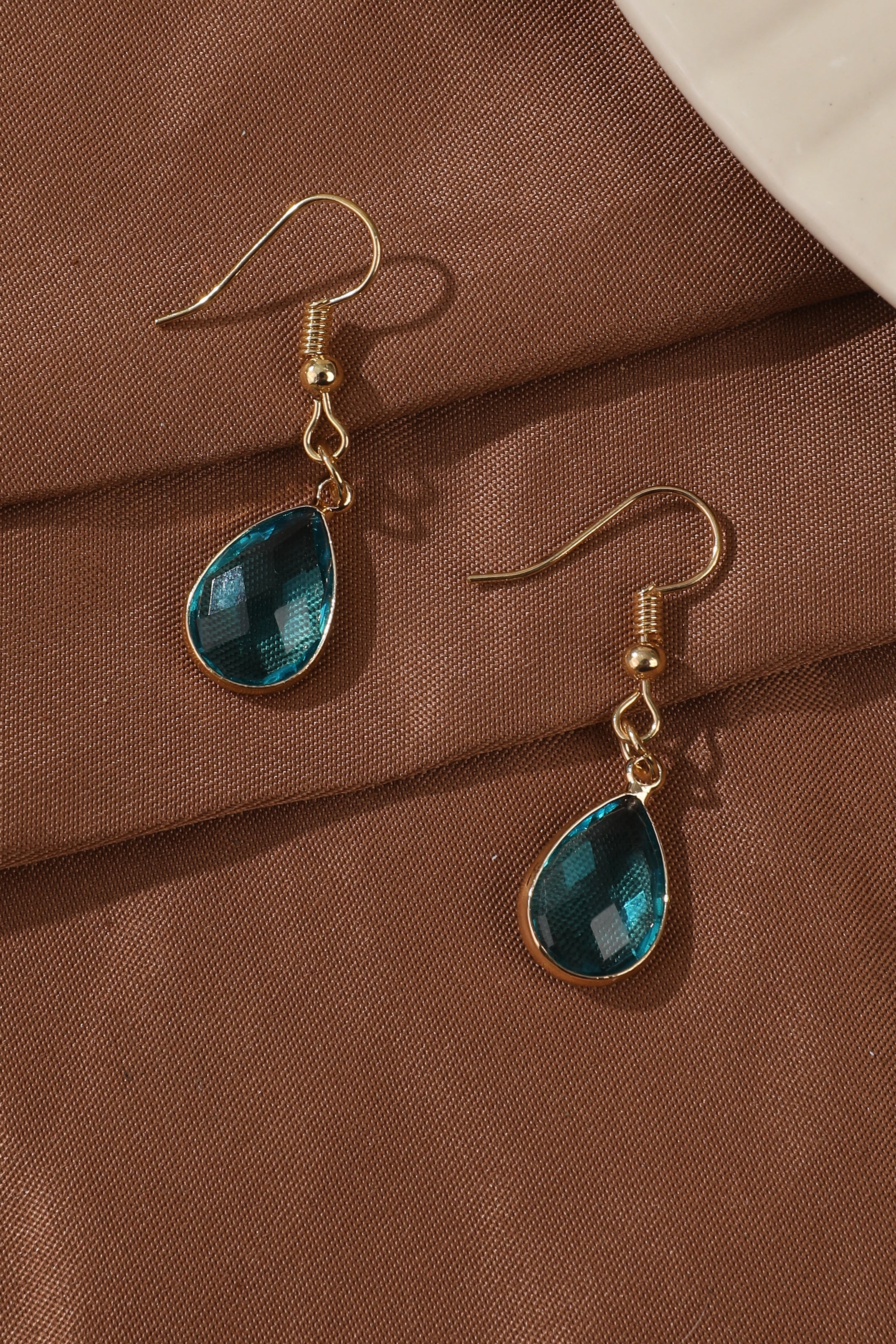 Vintage Blue Crystal Drop Earrings