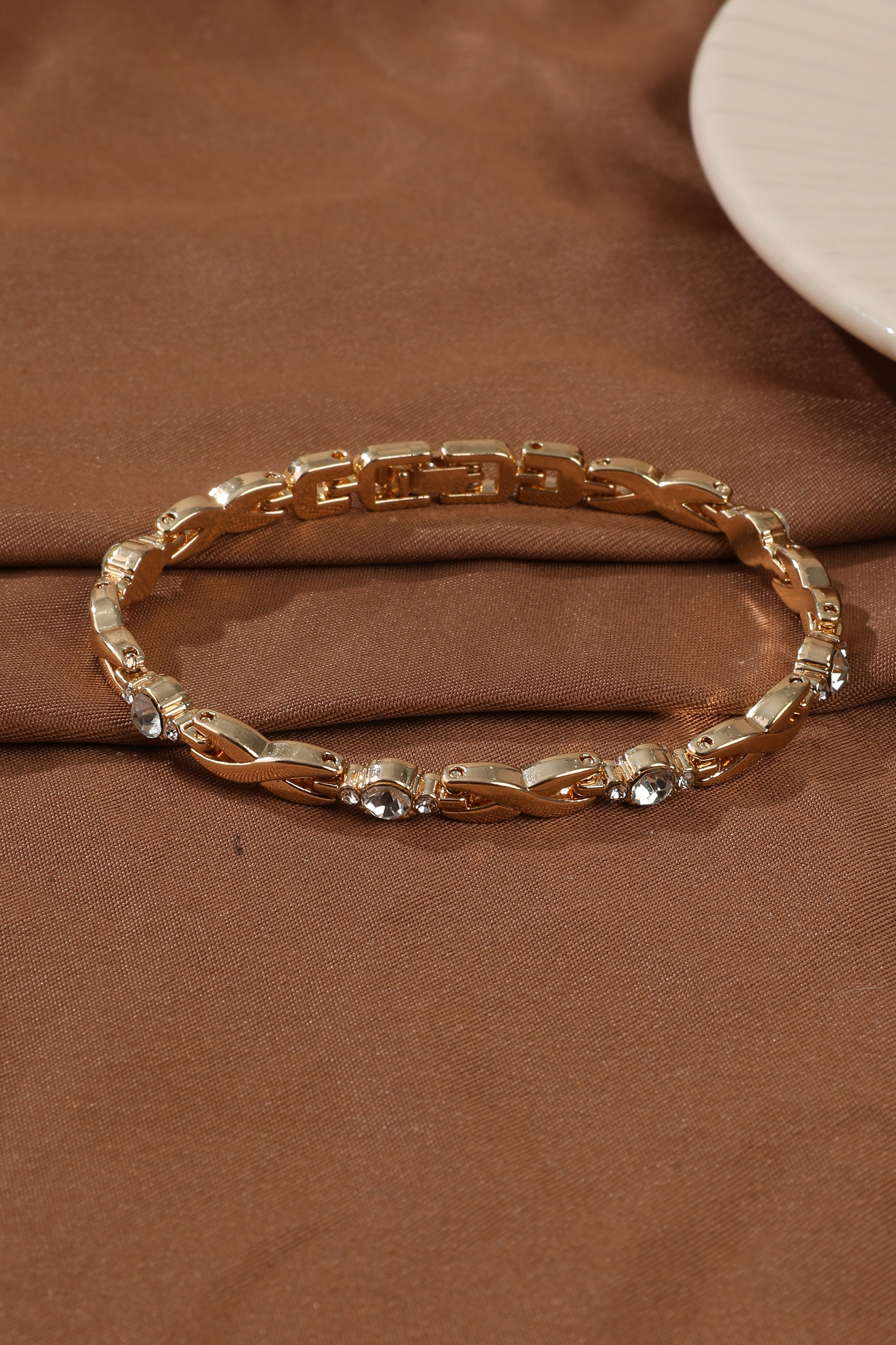 Elegant Golden Zirconia Bracelet