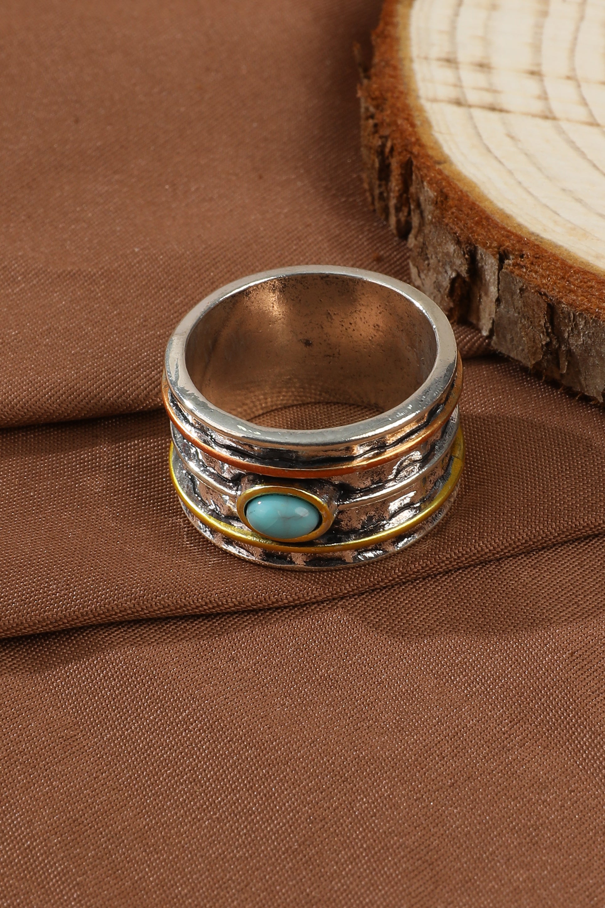 Vintage Gold & Silver Turquoise Ring