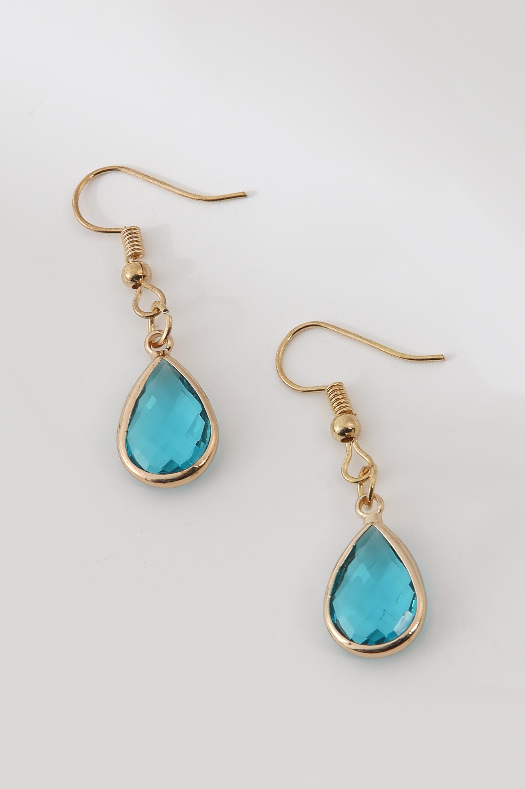 Vintage Blue Crystal Drop Earrings