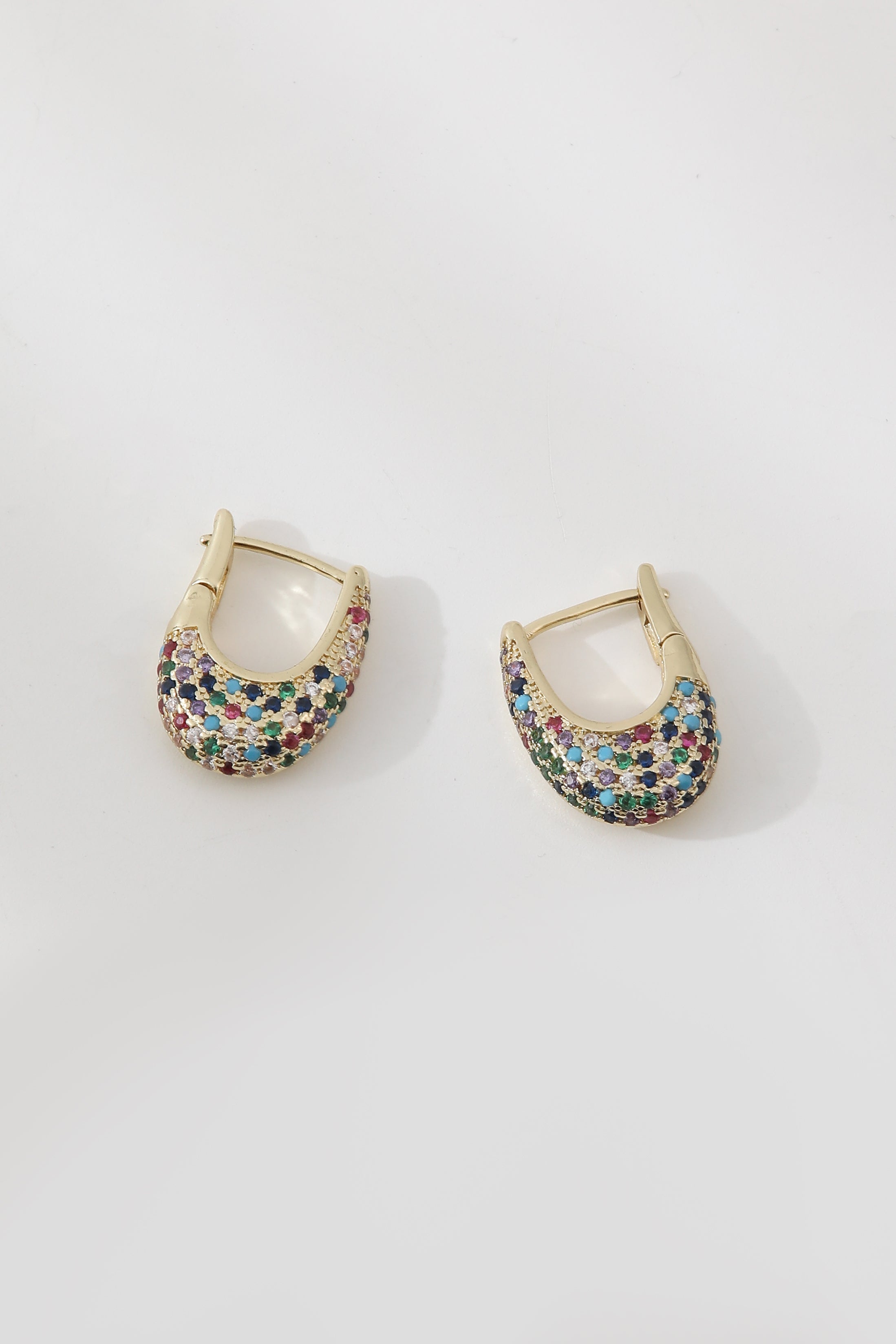 Elegant Colorful Inlaid Crystals Earrings