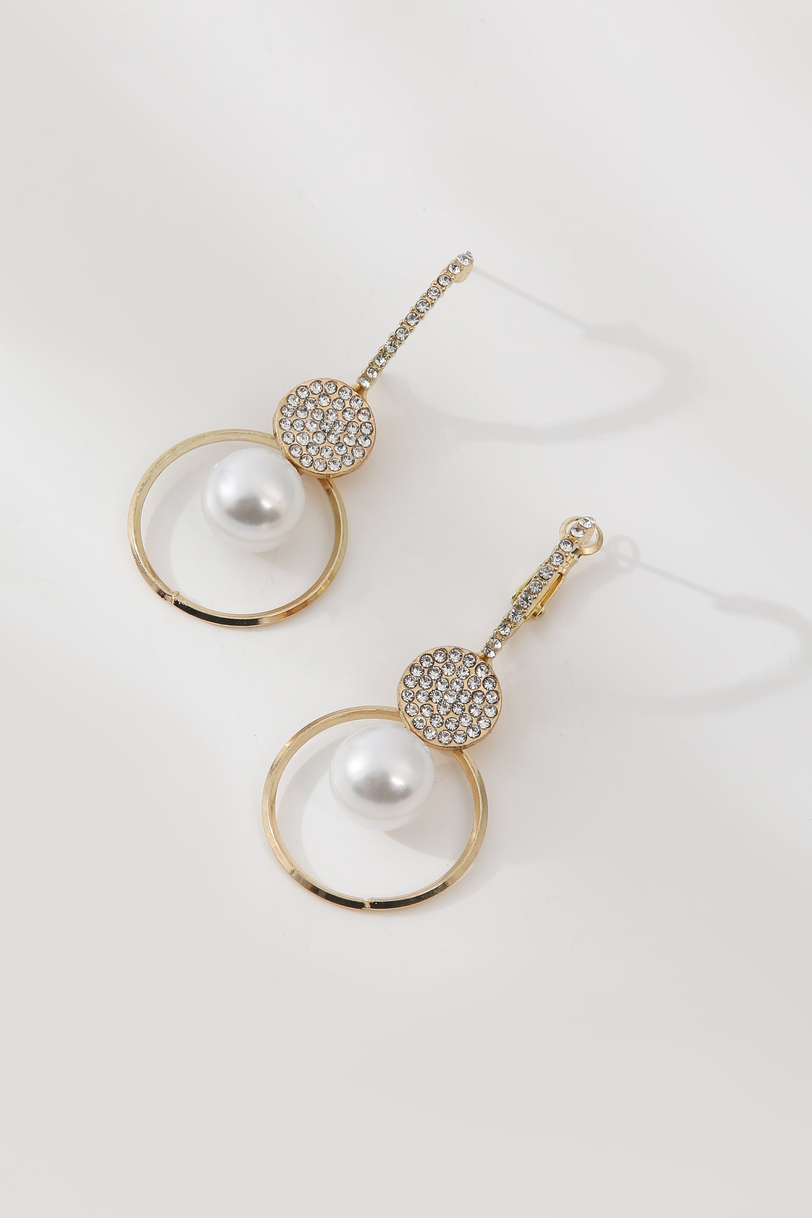 Luxury Earrings with Cultured Pearls and Zircons